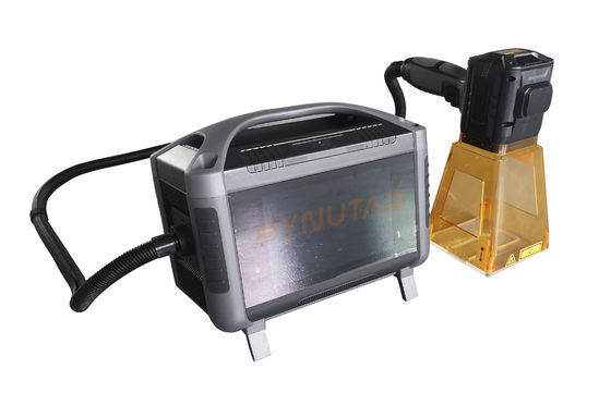 เครื่องหมายโลหะด้วยเลเซอร์ไฟเบอร์ความแม่นยํา เครื่องฉลากเลเซอร์มือถือ 20Khz-100Khz