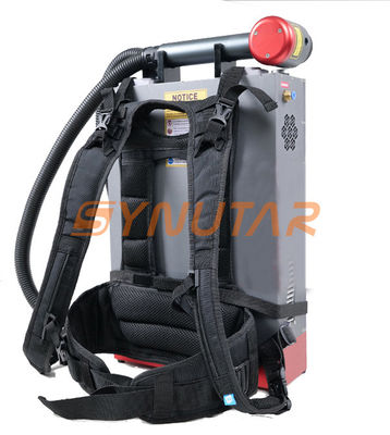 เครื่องทําความสะอาดกระเป๋าเปื้อนหลังเลเซอร์มือถือ 220V 100W ล้างสนิมเลเซอร์ความปลอดภัยและเคลื่อนไหว