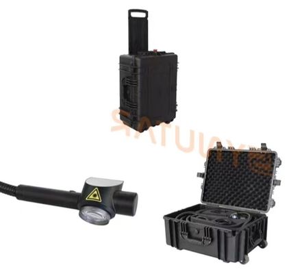 เครื่องกําจัดสนิมเลเซอร์แบบพกพาที่มีพลังงาน เทคโนโลยีการสแกนสาย 100mm * 100mm ระยะ