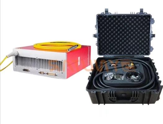 เครื่องทําความสะอาดเลเซอร์ไฟเบอร์แบบพกพา 100W ความยาวคลื่น 1064nm การทําความเย็นด้วยอากาศ 50kg ความถี่กระแทก 20-1000Hz