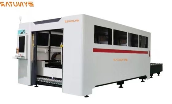 เครื่องตัดเลเซอร์ไฟเบอร์ความเร็วสูง ด้วยระบบขับเคลื่อนมอเตอร์เซอร์โวสําหรับการตัดแม่นยํา