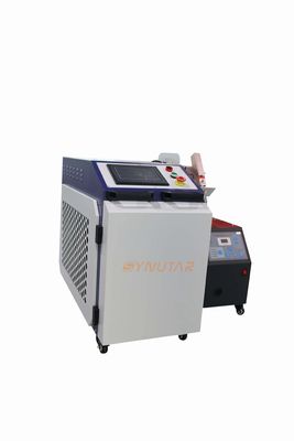 เครื่องเชื่อมเลเซอร์มือถือ 1500W อุปกรณ์ออก ระบบเย็นด้วยอากาศ 1064nm ความยาวคลื่น 0.5-5mm การเชื่อม